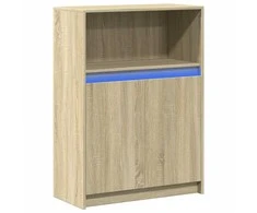 Šoninė spintelė su LED, ąžuolo, 72x34x100cm, apdirbta mediena