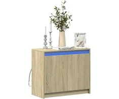 Šoninė spintelė su LED, ąžuolo, 72x34x61cm, apdirbta mediena