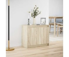 Šoninė spintelė su LED, ąžuolo, 72x34x61cm, apdirbta mediena