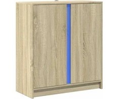 Šoninė spintelė su LED, ąžuolo, 77x34x85cm, apdirbta mediena