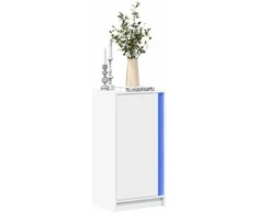 Šoninė spintelė su LED, balta, 42,5x34x85cm, apdirbta mediena