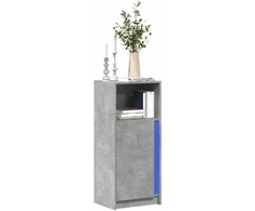 Šoninė spintelė su LED, betono, 42,5x34x100cm, apdirbta mediena