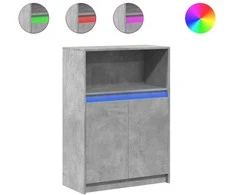 Šoninė spintelė su LED, betono, 72x34x100cm, apdirbta mediena