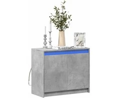 Šoninė spintelė su LED, betono, 72x34x61cm, apdirbta mediena