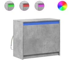 Šoninė spintelė su LED, betono, 72x34x61cm, apdirbta mediena