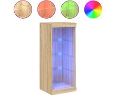 Šoninė spintelė su LED lemputėmis, ąžuolo spalvos, 41x37x100cm