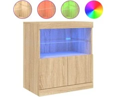 Šoninė spintelė su LED lemputėmis, ąžuolo spalvos, 60x37x67cm