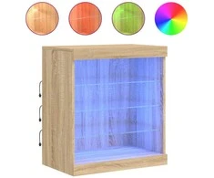 Šoninė spintelė su LED lemputėmis, ąžuolo spalvos, 60,5x37x67cm