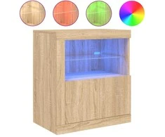 Šoninė spintelė su LED lemputėmis, ąžuolo spalvos, 60,5x37x67cm