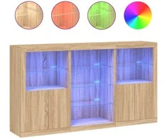 Šoninė spintelė su LED lemputėmis, ąžuolo, 181,5x37x100cm