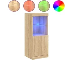 Šoninė spintelė su LED lemputėmis, ąžuolo spalvos, 41x37x100cm