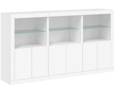 Šoninė spintelė su LED lemputėmis, balta, 181,5x37x100cm
