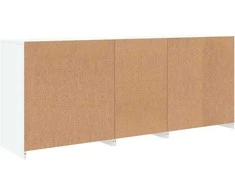 Šoninė spintelė su LED lemputėmis, balta, 181,5x37x67cm