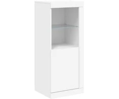 Šoninė spintelė su LED lemputėmis, baltos spalvos, 41x37x100cm