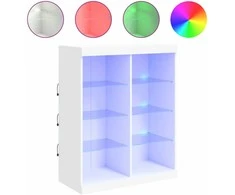 Šoninė spintelė su LED lemputėmis, baltos spalvos, 81x37x100cm