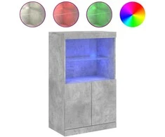 Šoninė spintelė su LED lemputėmis, betono pilka, 60,5x37x100cm