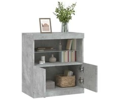 Šoninė spintelė su LED lemputėmis, betono pilka, 60x37x67cm