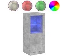 Šoninė spintelė su LED lemputėmis, betono pilka, 41x37x100cm