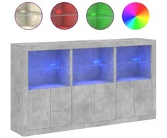 Šoninė spintelė su LED lemputėmis, betono pilka, 181,5x37x100cm