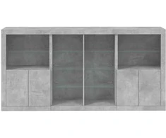 Šoninė spintelė su LED lemputėmis, betono pilka, 202x37x100cm