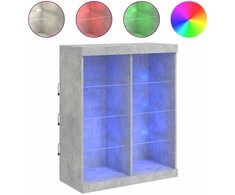 Šoninė spintelė su LED lemputėmis, betono pilka, 81x37x100cm