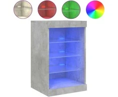 Šoninė spintelė su LED lemputėmis, betono pilka, 41x37x67cm