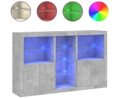 Šoninė spintelė su LED lemputėmis, betono pilka, 162x37x100cm