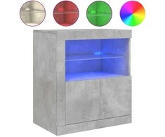 Šoninė spintelė su LED lemputėmis, betono pilka, 60,5x37x67cm