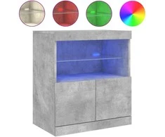 Šoninė spintelė su LED lemputėmis, betono pilka, 60x37x67cm