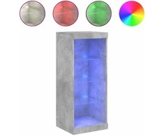 Šoninė spintelė su LED lemputėmis, betono pilka, 41x37x100cm
