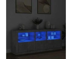 Šoninė spintelė su LED lemputėmis, betono pilka, 162x37x67cm