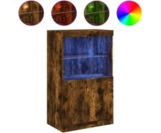 Šoninė spintelė su LED lemputėmis, dūminė, 60,5x37x100cm
