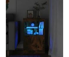 Šoninė spintelė su LED lemputėmis, dūminio ąžuolo, 41x37x67cm