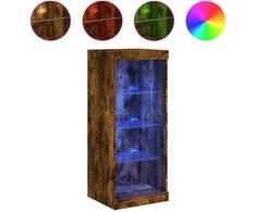 Šoninė spintelė su LED lemputėmis, dūminio ąžuolo, 41x37x100cm