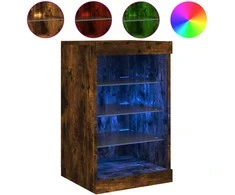 Šoninė spintelė su LED lemputėmis, dūminio ąžuolo, 41x37x67cm
