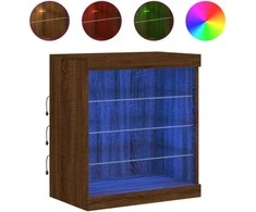 Šoninė spintelė su LED lemputėmis, ruda ąžuolo, 60,5x37x67cm
