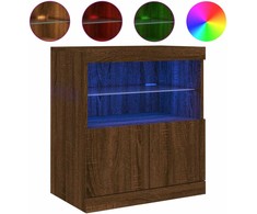 Šoninė spintelė su LED lemputėmis, ruda ąžuolo, 60x37x67cm