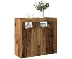 Šoninė spintelė su LED, medienos, 80x35x75cm, apdirbta mediena