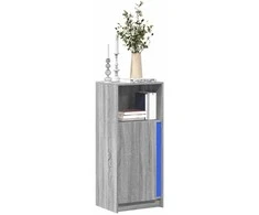 Šoninė spintelė su LED, pilka ąžuolo, 42,5x34x100cm, mediena
