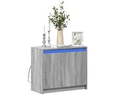 Šoninė spintelė su LED, pilka ąžuolo, 72x34x61cm, mediena