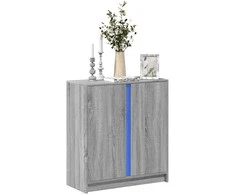 Šoninė spintelė su LED, pilka ąžuolo, 77x34x85cm, mediena