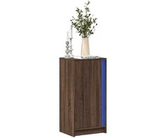 Šoninė spintelė su LED, ruda ąžuolo, 42,5x34x85cm, mediena