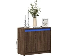 Šoninė spintelė su LED, ruda ąžuolo, 72x34x61cm, mediena