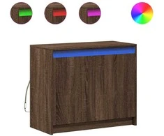 Šoninė spintelė su LED, ruda ąžuolo, 72x34x61cm, mediena