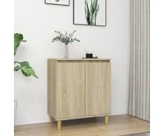 Šoninė spintelė su medinėmis kojelėmis, ąžuolo, 60x35x70cm