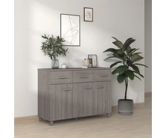 Šoninė spintelė HAMAR, šviesiai pilka, 113x40x80cm, pušis