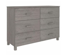 Šoninė spintelė HAMAR, šviesiai pilka, 113x40x80cm, pušis