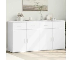 Šoninės spintelės, 2vnt., baltos, 79x38x80cm, apdirbta mediena
