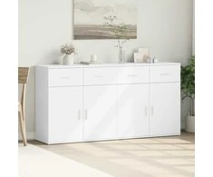 Šoninės spintelės, 2vnt., baltos, 79x38x80cm, apdirbta mediena