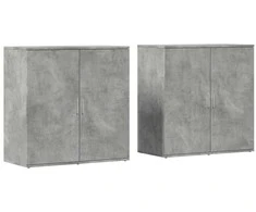 Šoninės spintelės, 2vnt., betono, 79x38x80cm, apdirbta mediena